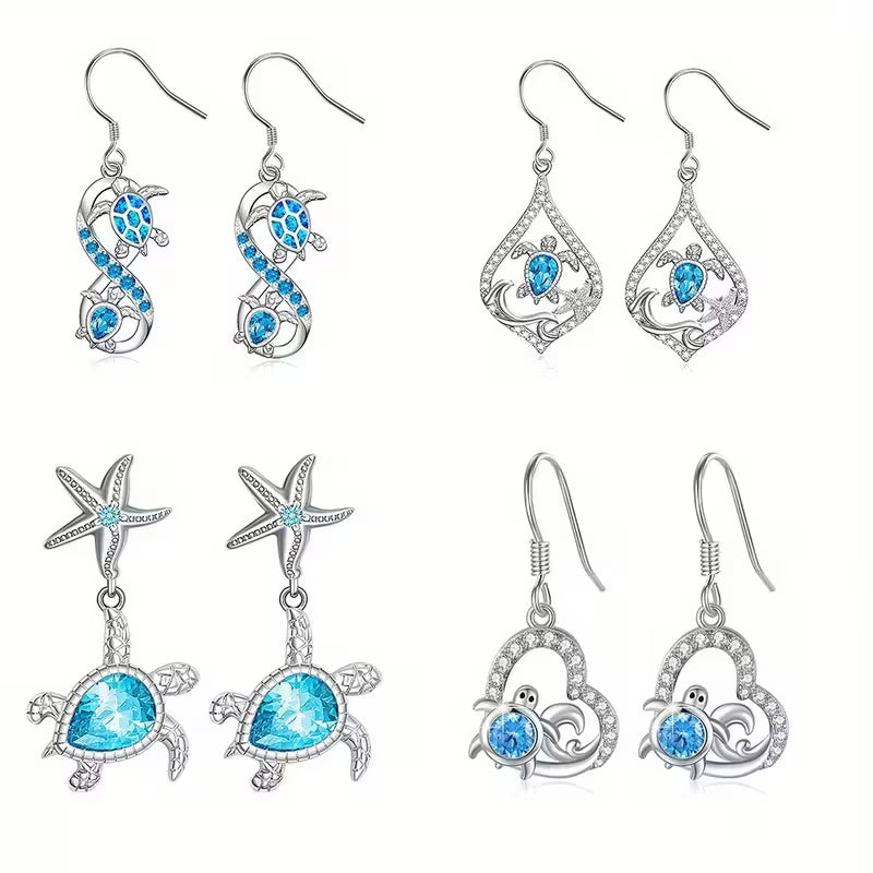 Turtle + Turquoise Earrings