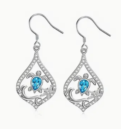 Turtle + Teardrop Earrings