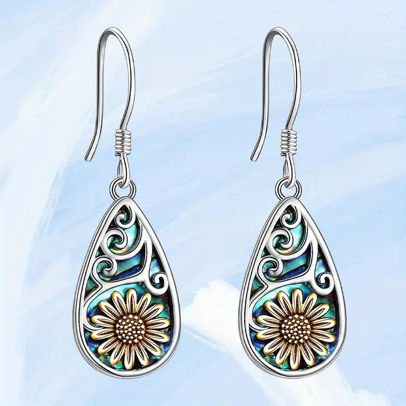 Sunflower Water Drop Earrings