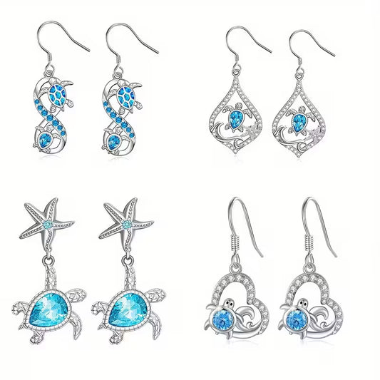 Turtle + Turquoise Earrings