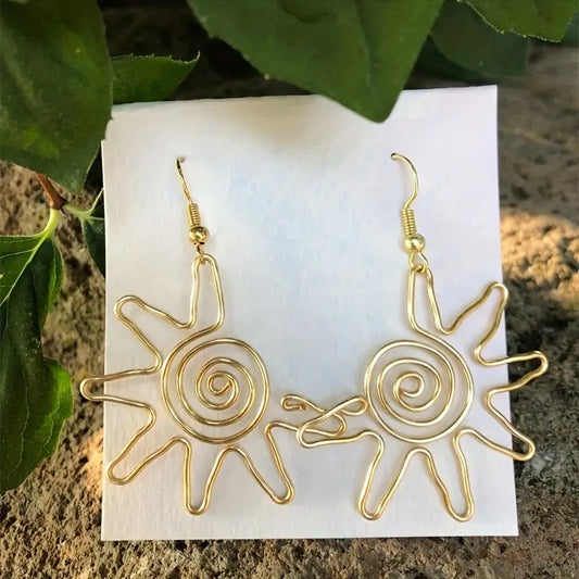 Golden Sunshine Metal Earrings