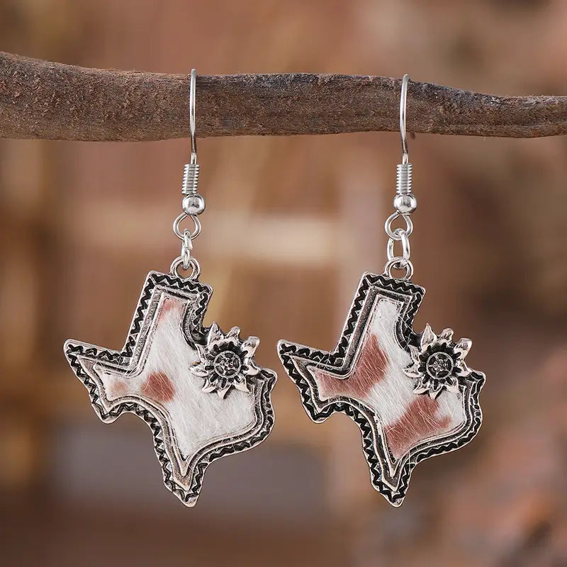 Texas Cowhide Earrings