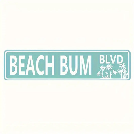 Beach Bum Boulevard Metal Wall Sign