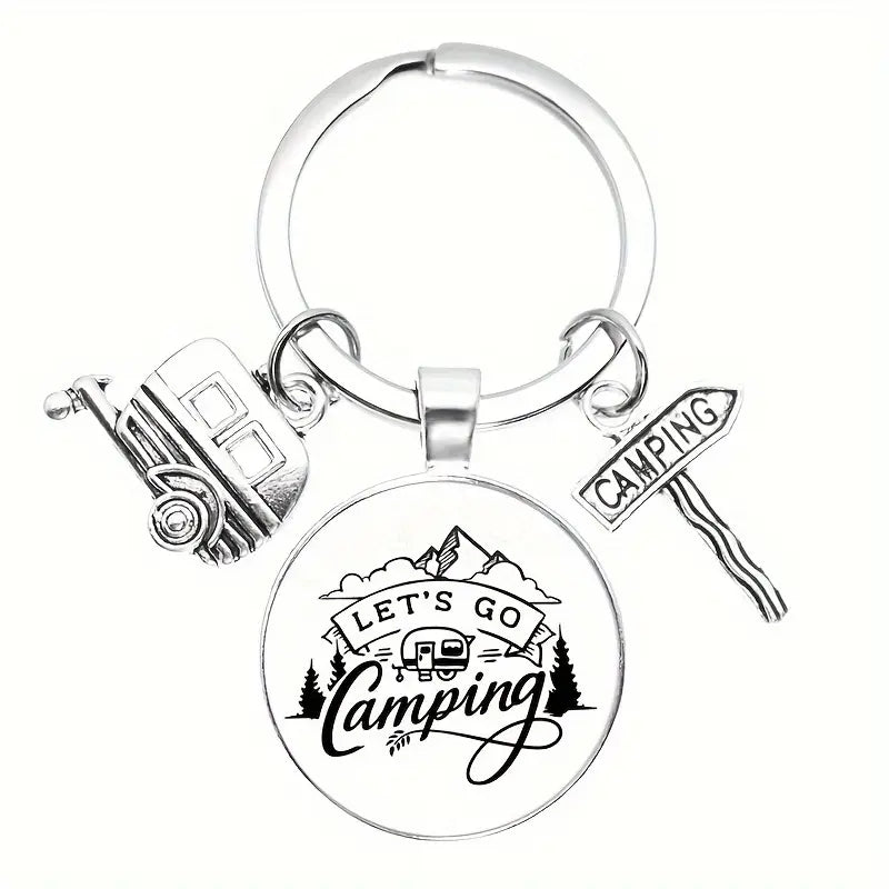 Let's Go Camping Keychain