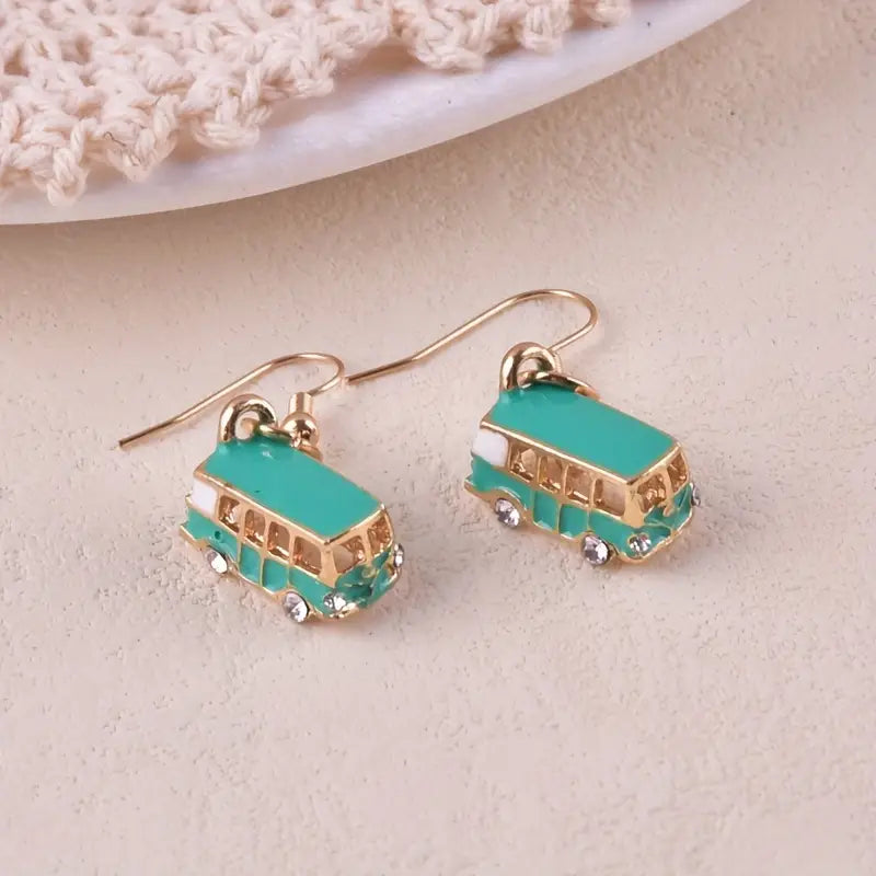 3-D Volkswagen Bus Metal Vintage Camper Earrings