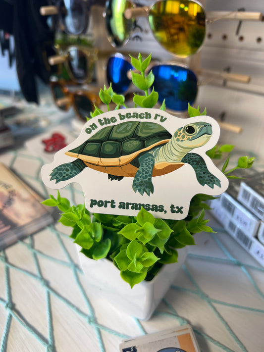 Turtle - On the Beach RV - Port Aransas, TX Sticker