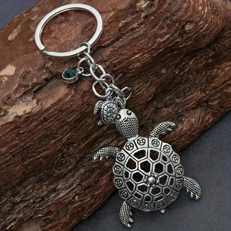 Silver Turtle Keychain