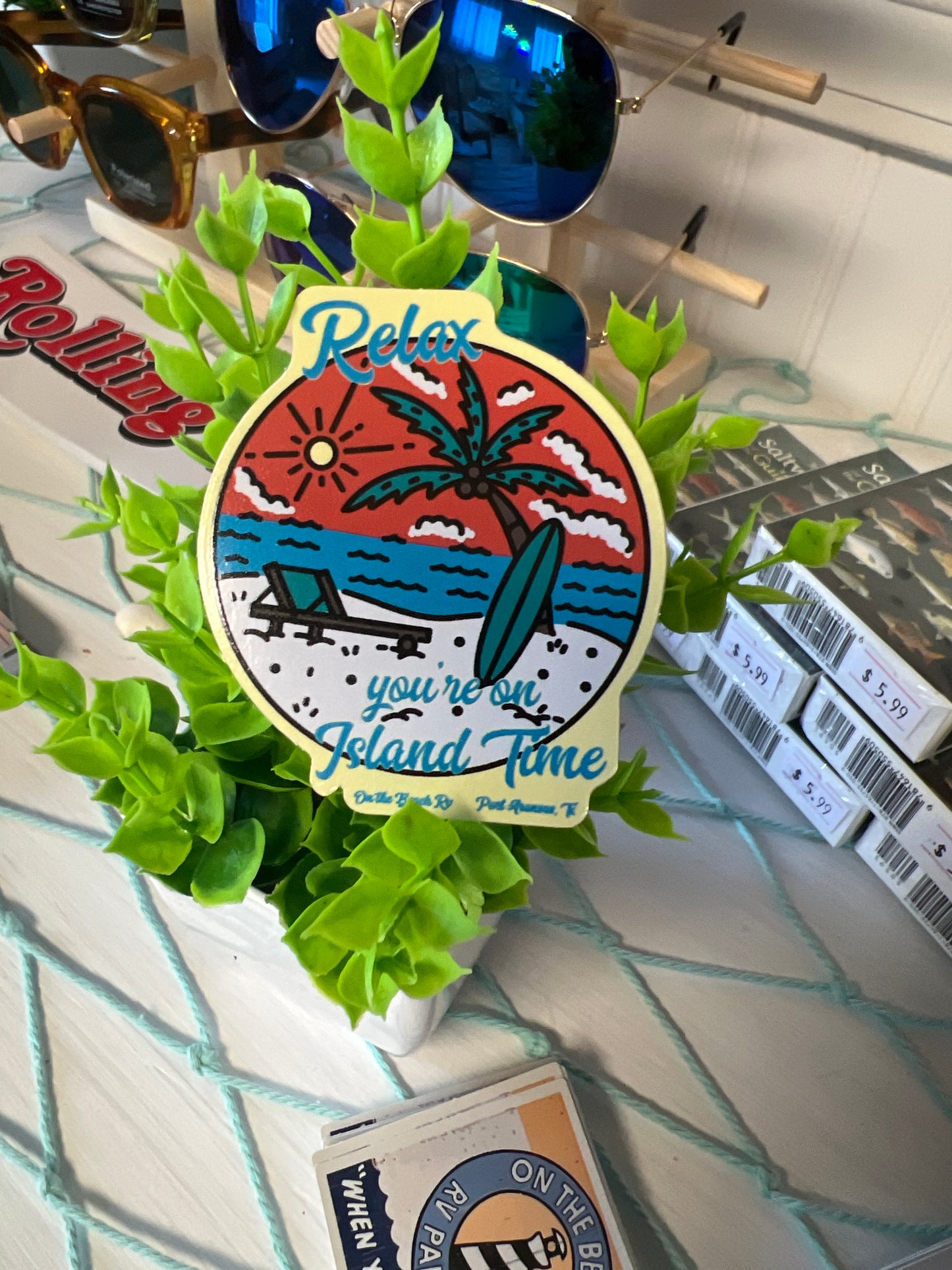 Relax, You're On Island Time - On the Beach RV - Port Aransas, TX Sticker