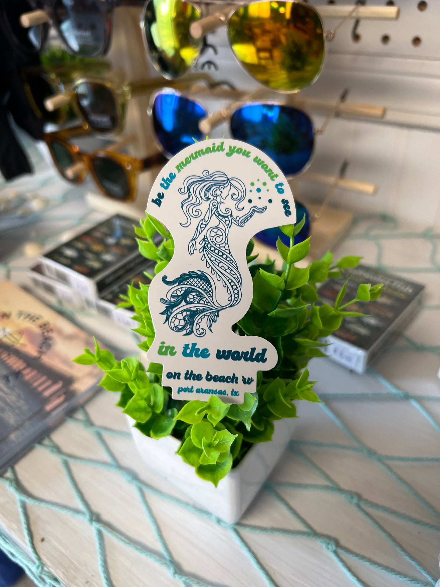 Be the Mermaid You Want to See in the World - On the Beach RV - Port Aransas, TX Sticker