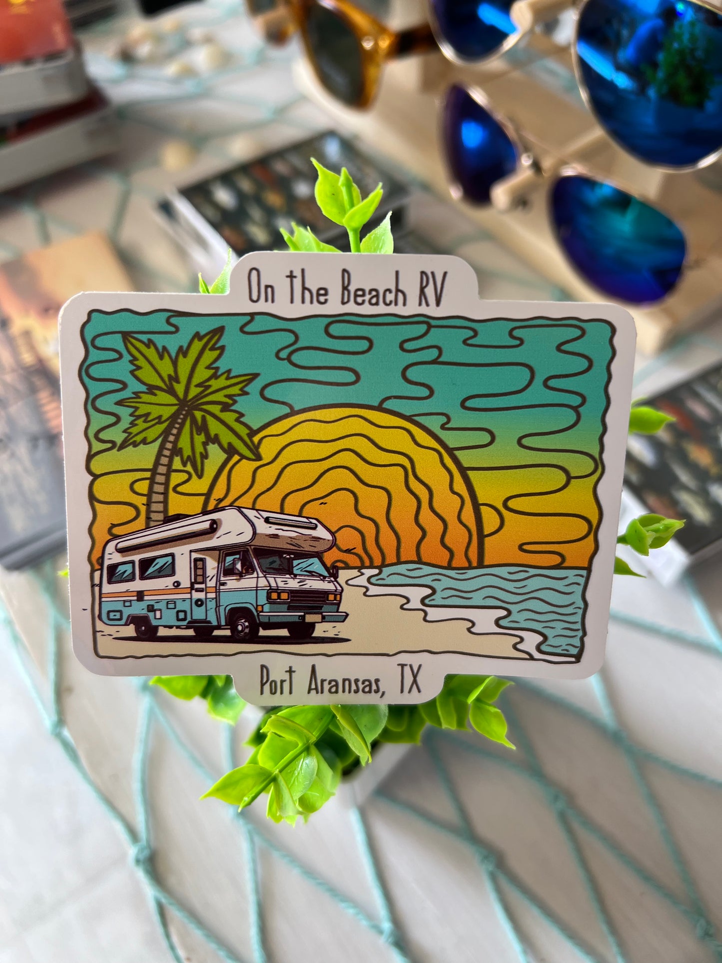 RV On the Beach - On the Beach RV - Port Aransas, TX Sticker