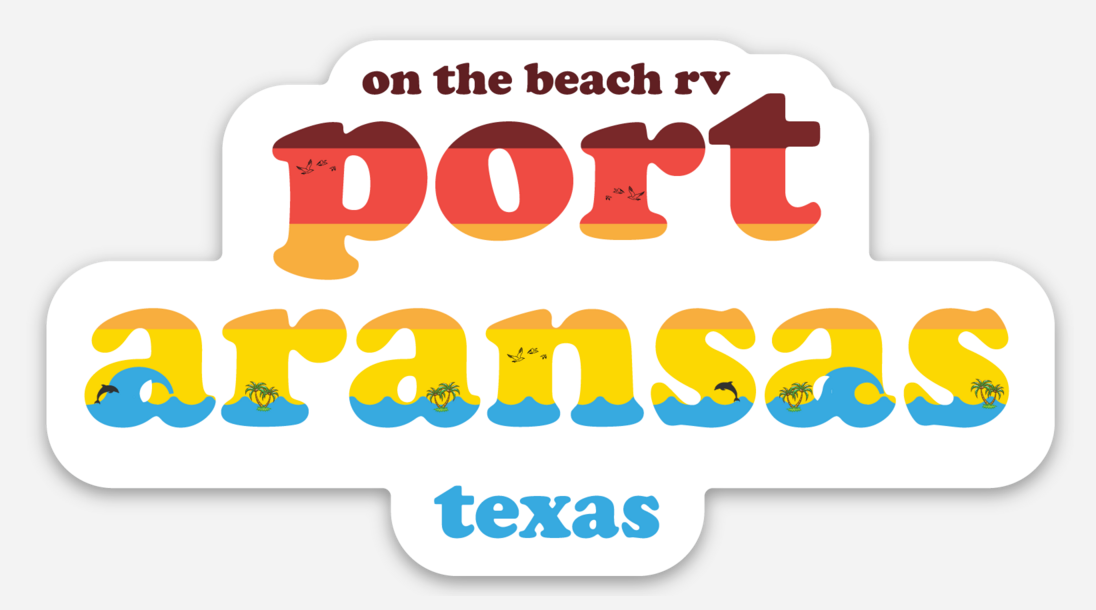 Port Aransas Inlaid Sunset Scene - On the Beach RV - Port Aransas, TX Magnet