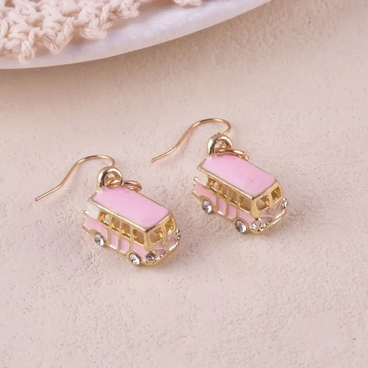 3-D Volkswagen Bus Metal Vintage Camper Earrings