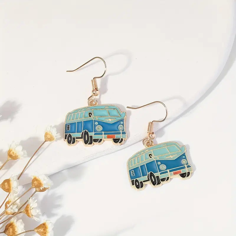 Retro VW Bus Camper Earrings