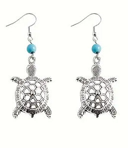 Silver Turtle Earrings